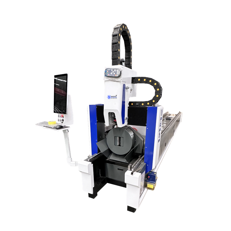 Industrial Fiber Laser Tube Cutting Machine for Square or Round Pipes and Metal Profiles CNC Precision Cutting