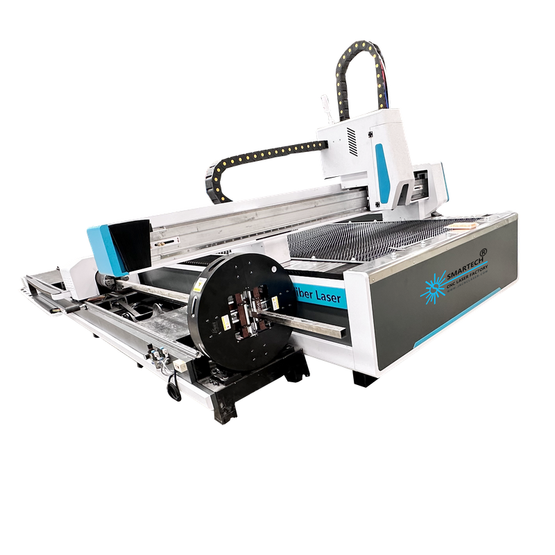 Automated Industrial laser cutting machine with tubes and sheets cutting
