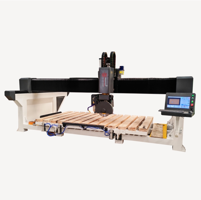 High Precision 5 Axis CNC Bridge Cutting Machine - Multi-Link Design for Advanced Stone Processing