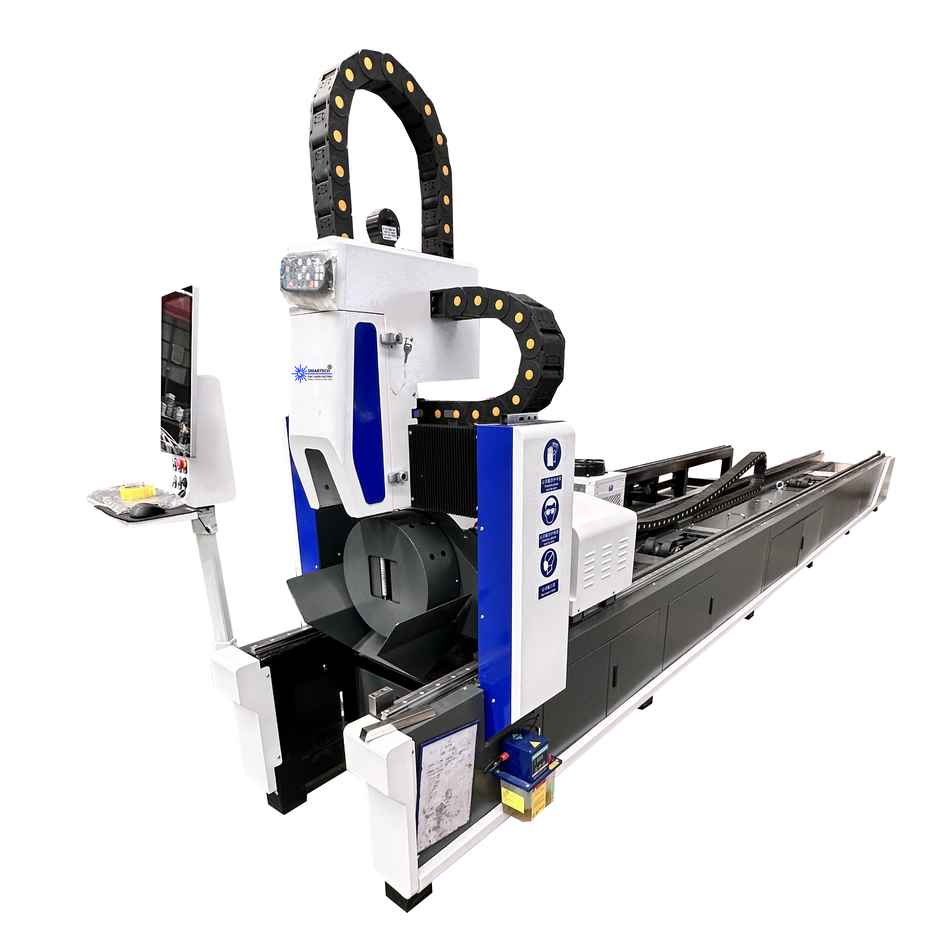 Industrial Fiber Laser Tube Cutting Machine for Square or Round Pipes and Metal Profiles CNC Precision Cutting
