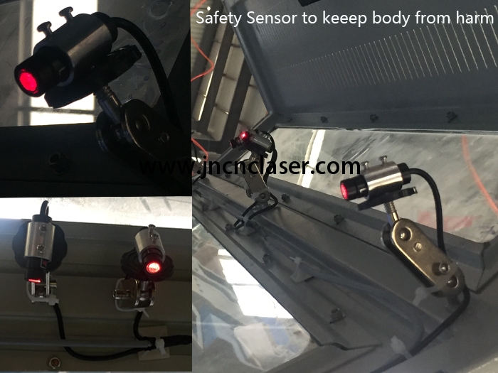 laser cutting machine with safety sensor