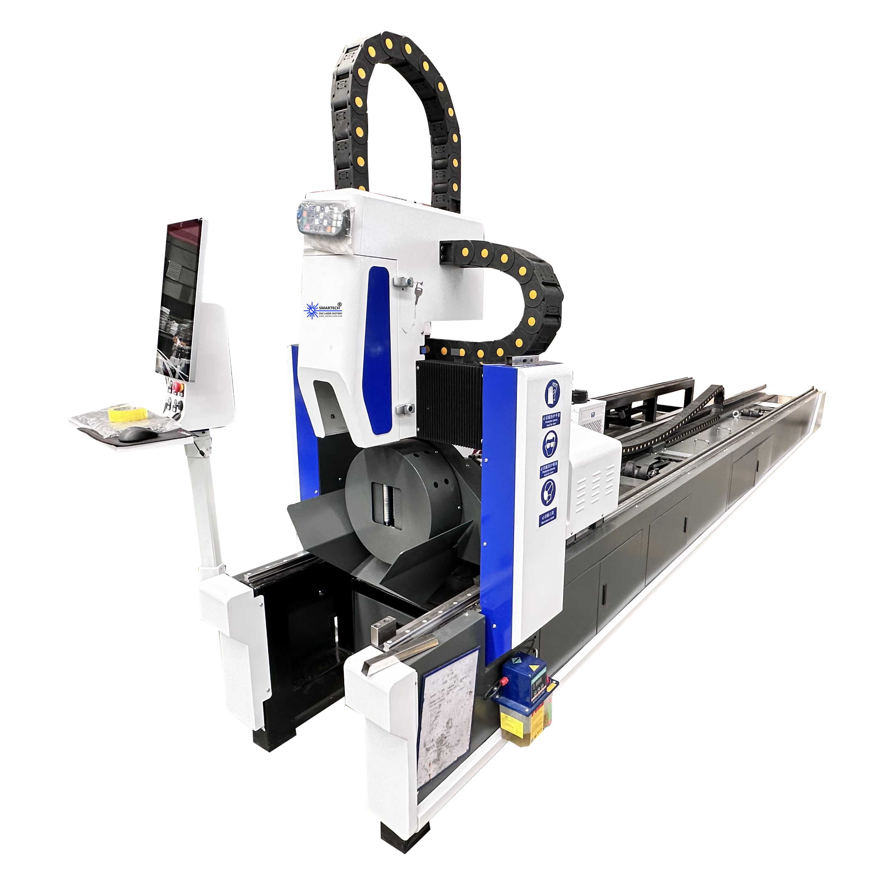 Industrial Fiber Laser Tube Cutting Machine for Square or Round Pipes and Metal Profiles CNC Precision Cutting
