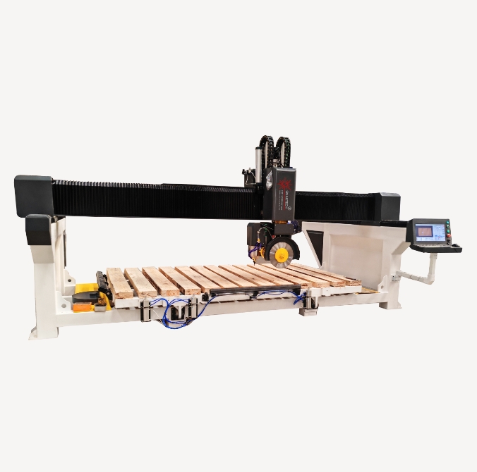High Precision 5 Axis CNC Bridge Cutting Machine - Multi-Link Design for Advanced Stone Processing