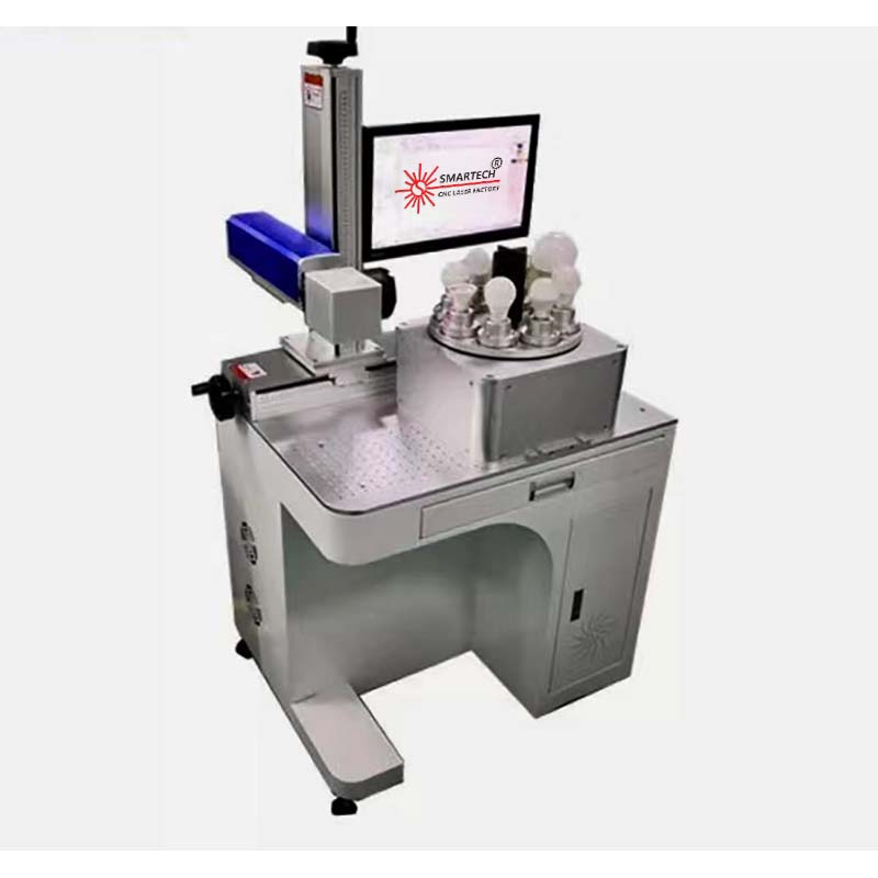 Smart-F Series Laser Marking Machine for Led Lights Bulbs With 4 Stations 8 Stations Rotary